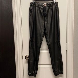 Faux leather joggers from F21
